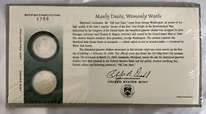 2000 US Mint First Day Issue State Quarter Coin Set Maryland Sealed w/Stamp - Bild 1 von 2