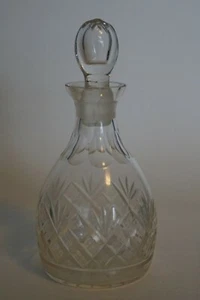 Antique ? Broad Cut Crystal Bottles & Hollow Blown Stopper - Picture 1 of 10