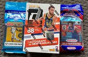 2019-20 HOOPS PREM. + 21-22 PRIZM CELLO PACKS + 20-21 DONRUSS BLASTER BOX LOT - Picture 1 of 8
