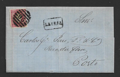 [Portugal 1871 – Postal History] Letter (95) Leiria with 25 Reis D. Luiz stamp - Image 1 of 2