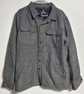 ZAK Los Angeles Men dark gray Snap Front Quilted Lining Shirt Jacket size XL - Picture 1 of 6