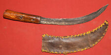 Antique horticulturist pruning curved blade saw with leather sheath