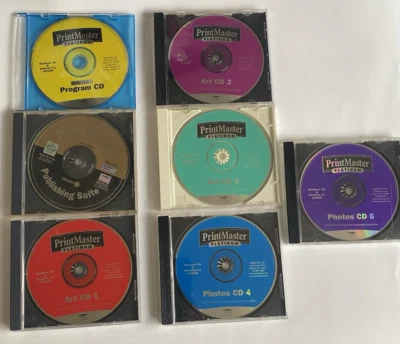 PrintMaster Platinum & Gold Publishing Suite Vintage CD s 1996 & 1997Lot of (7)  - Image 1 of 3