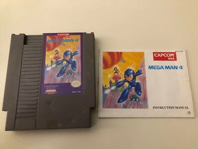 Mega Man 4 Nintendo NES, 1991 Authentic MegaMan Game & Manual Only Tested - Image 1 of 4