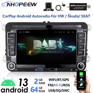 DAB+ 4*USB Android Radio Carplay GPS Navi Für VW Golf 5 6 Polo T5 Touran Passat - Bild 1 von 17