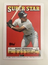 1988 Topps Super Star Stickers #51 Rickey Henderson - New York Yankees