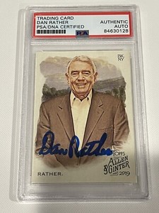 Dan Rather Signed Allen & Ginter Card IP Slabbed Encapsulated PSA DNA COA a