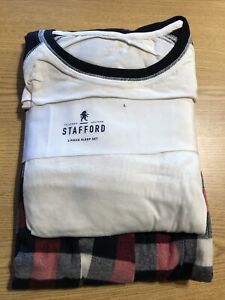 Stafford Mens Pajamas Large Pants Shirt Set Buffalo Plaid Retail $40 (SW-61)