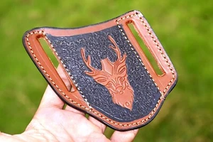 GENUINE LEATHER HAND CRAFTED BELT SHEATH HOLSTER FOR FOLDING BLADE KNIFE 2747 - Picture 1 of 4