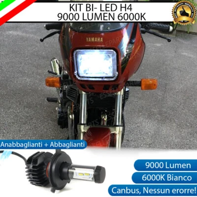 LAMPADA LED H4 6000K 9000 LUMEN CANBUS YAMAHA XJ 900 F MOTO NO AVARIA LUCI - Immagine 1 di 4