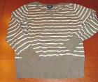 Sonoma Life & Style Sweater XL Beige Ivory Striped Long Sleeve Pullover Womens