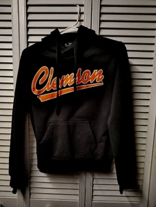 Clemson SZ M Unisex Kids Black Pullover Hoodie LS Pocket Clemson Tigers - Picture 1 of 6