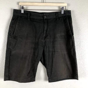 Volcom Shorts Mens 33 X 11 Grey True to This Flat Front Chino Logo Pockets Zip - Picture 1 of 19