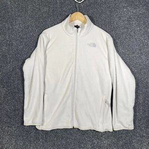 THE NORTH FACE XL Girls Full Zip White Fluffy Fleece Jumper Sweater Preowned - Picture 1 of 15
