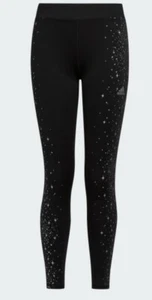 Adidas Girls Glam Tights Size L 14 Black - Picture 1 of 10