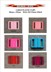 2 BIKINI LARGE PLASTIC CLIPS SNAP CLASPS BRA /SWIMWEAR FASTENERS 14 COLOURS - Picture 1 of 16