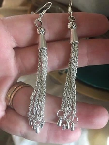 Dangle Earring Dangle Wire Hook Silver Alloy - Bild 1 von 4