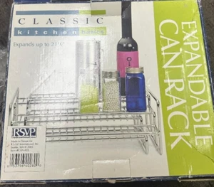 RSVP Classic Kitchen Basics Expandable Can Rack up to 21.5" CAN-ADJ - Picture 1 of 2