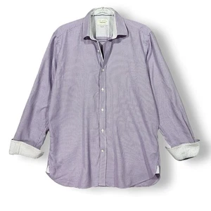 Ted Baker Endurance Mens Shirt Sz L Button Down Purple Contrast Print Work - Picture 1 of 12
