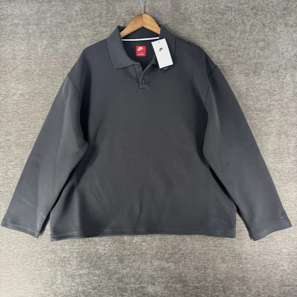 Nike Tech Fleece Reimagined Polo Men's Anthracite Gray FZ7570-060 Size XL