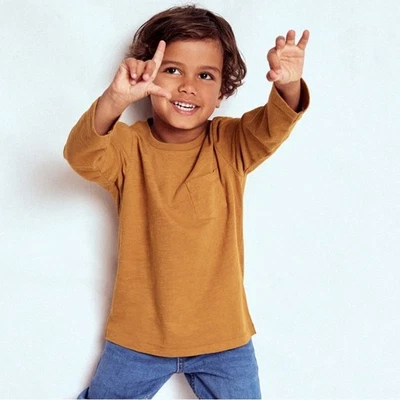 NWT Mini Boden Everyday Long Sleeve T-Shirt*Toffee Brown Size 8/9Y - Image 1 of 4