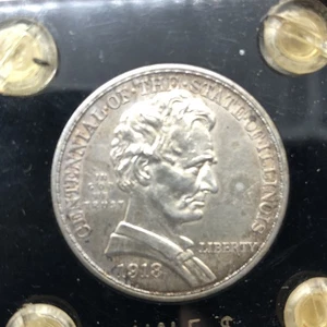 1918 Lincoln Commemorative Half Dollar In Case - Picture 1 of 4