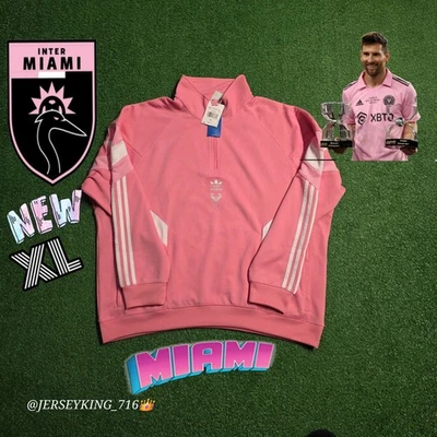 Adidas Originales Rosa Inter Miami CF 2025 Media Cremallera Sudadera con Capucha Para Hombres XL Nuevo Foto 1 de 4