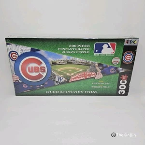 TDC Wrigley Field Chicago Cubs Pennant Shape Jigsaw Puzzle MLB 300 Pc SEALED HTF - Picture 1 of 11