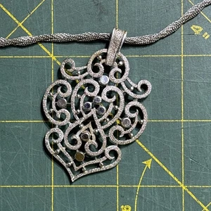 VINTAGE TRIFARI Halskette SCHMUCK silberfarben ANHÄNGER 3" - Bild 1 von 3