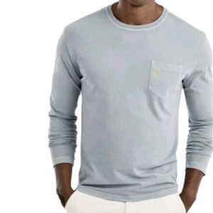 Maglione Johnnie-O Choppy 100% Cotone Made In India Acciaio Stampa Grafica L - Foto 1 di 10