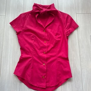 Blusa de Colección Vivienne Westwood Pajarita Mangas Cortas Rosa Moda Informal Verano - Imagen 1 de 12