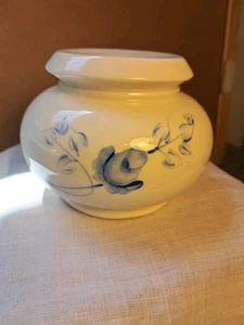 Candle Holder Handpainted Blue Floral VTG - Picture 1 of 4