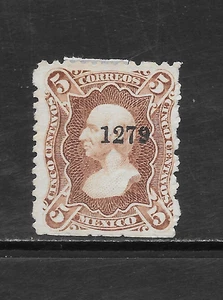 MEXICO SCOTT 106 MNG FINE - 1874 5c BROWN ISSUE - HIDALGO - Picture 1 of 2