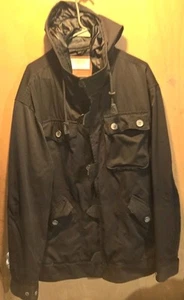 Burton Mark XIII Jacket Large L Black Zip Up Button Snowboard Ski Winter 13 - Picture 1 of 10