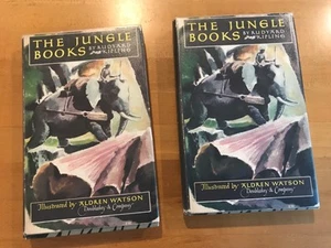 The Jungle Books, Rudyard Kipling Volumes 1 & 2 Set 1948 Illus. by Aldren Watson - Picture 1 of 6