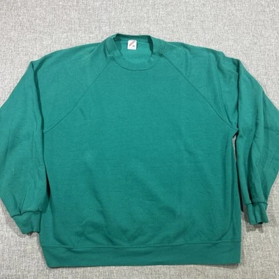 VTG Jerzees Sweater Mens 3XL Green Crew Neck Sweatshirt Blank Grunge USA 90s - Image 1 of 4