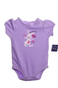 Baby Mädchen SS Shirt Top lila Säugling Osterhase Hase Neu mit Etikett 0 3 6 9 Monate NEU - Bild 1 von 1