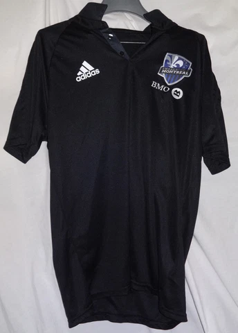 MONTREAL IMPACT Mens Black ADIDAS climalite MLS Soccer Polo Shirt Sz L Cover