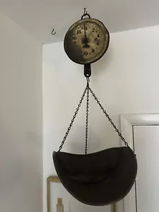 Antique PENN MFG Co 20 Lbs Hanging Produce Meat Scale Scoop Pan Philadelphia PA - Picture 1 of 20