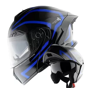 1Storm Motorcycle Bike Modular Full Face Helmet Dual Visor Sun Shield: NOLED-X90 - Foto 1 di 128