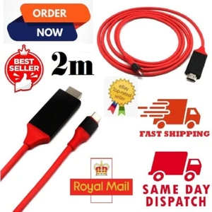 2m USB 3.1 Type C USB-C to 4K HDMI HDTV Adapter Cable Samsung Galaxy S8 S8+ S9 - Picture 1 of 12