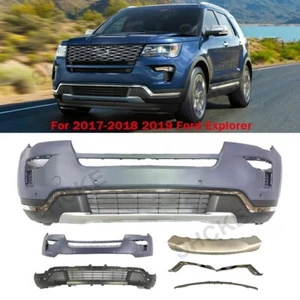 For 2018 2019 Ford Explorer Front Bumper Cover Set Upper Lower with Park Sensors - Picture 1 of 12