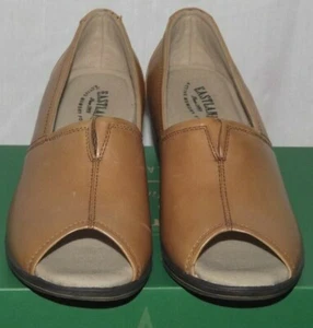Women Size 7m Eastland Baylee Wheat Memory Foam Open Toe Wedge Heel - Picture 1 of 7