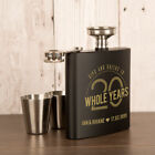Personalised 20th Wedding Anniversary Engraved Hipflask. Gift Idea for Him & Her