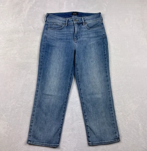 NYDJ Jeans Womens 8 Blue Cotton Blend Capri Lift X Tuck Technology Comfort - Picture 1 of 14