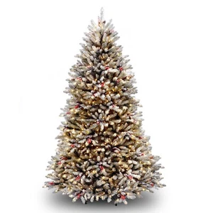 National Tree Company Clear Prelit LED Frosted Green Fir Christmas Tree, 7′ - Picture 1 of 1