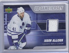 06-07 2006-07 UPPER DECK SERIES ONE JASON ALLISON UD GAME JERSEY J-AL LEAFS