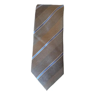 Corbata clásica de seda a rayas marrones brezo tierra KENNETH COLE REACTION Foto 1 de 3