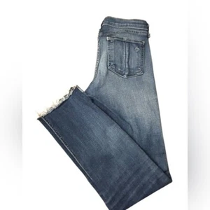 RAG & BONE Ankle Skinny Denim Jeans W1502K Preston Frayed Hem Distressed Sz 27 - Picture 1 of 14