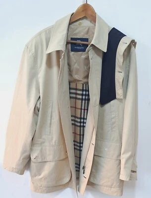 Chaqueta Abrigo Burberry Cuadros Nova Marfil Talla L  Foto 1 de 4